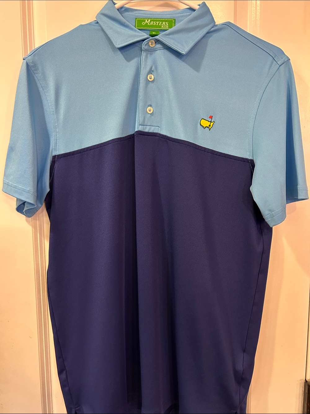 Masters Light Blue and Navy Two-Tone Polo Shirt